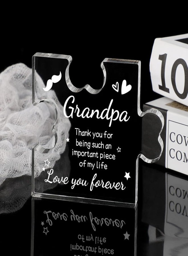 Gifzy Grandpa Gifts Acrylic Puzzle Plaque - Grandpa Christmas Gifts - Gifts for Grandpa 5 x 5 Inch Desk Decorations - Fathers Day Birthday Card Gifts for Grandpa - Image 5
